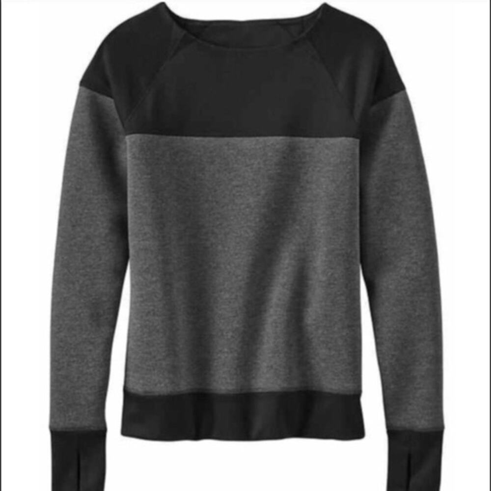 Athleta Fuse Sweatshirt Pullover Colorblock Neoprene Scuba Long Sleeve Top, XS